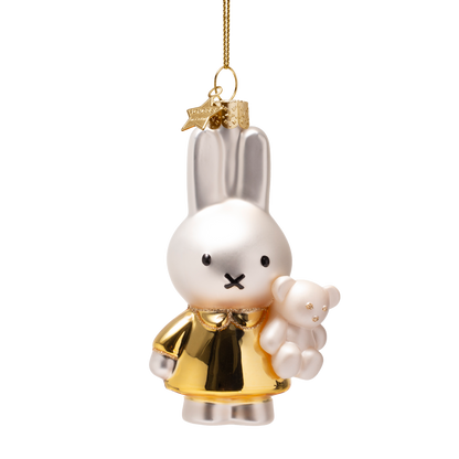 Ornamentglas Nijntje/Miffy Baby Gold mit Bär, H 11 cm, mit Box