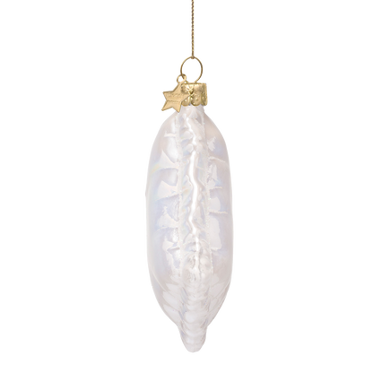 Ornament glass white opal pillow H8.5cm