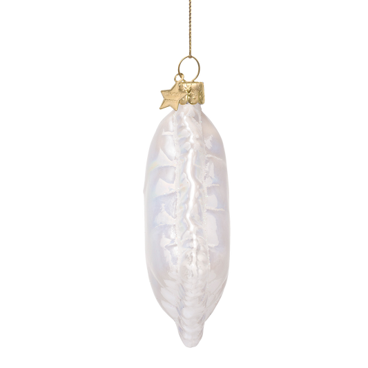 Ornament glass white opal pillow H8.5cm