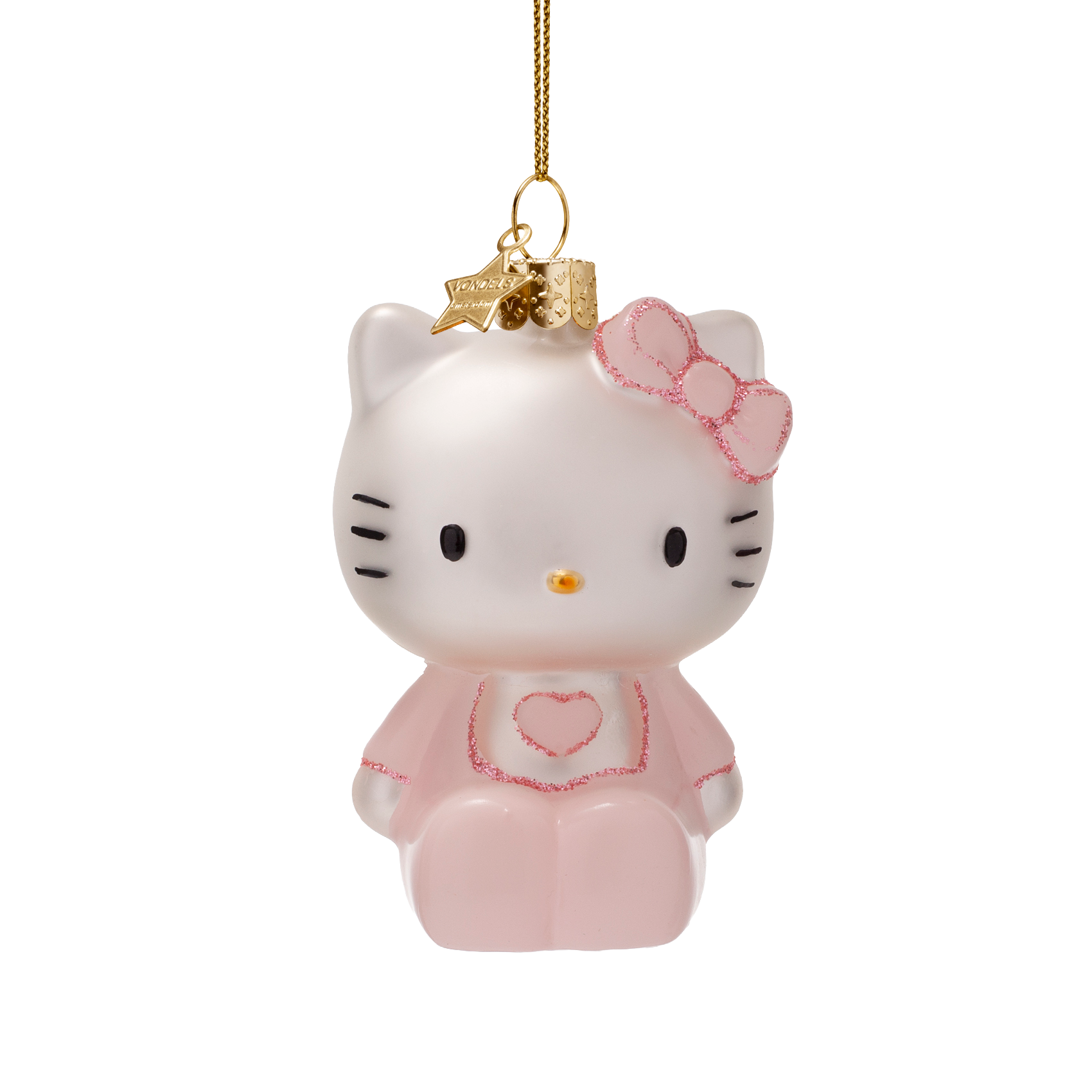 Hello Kitty Glasornament, babyrosa, 9 cm hoch, mit Box