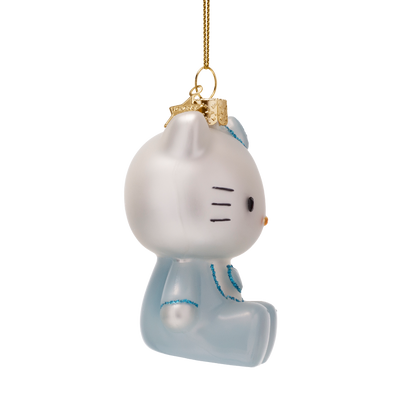 Hello Kitty Glasornament, hellblau, 9 cm hoch, mit Box