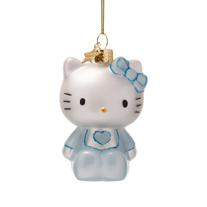 Hello Kitty Glasornament, hellblau, 9 cm hoch, mit Box