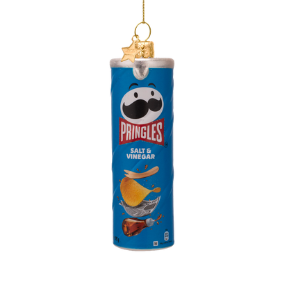Ornament aus opalblauem Pringles-Glas, Höhe 12 cm