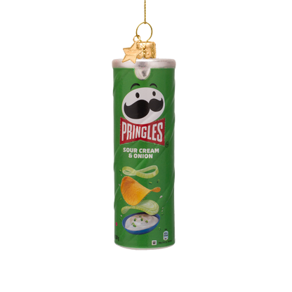 Pringles-Ornament aus opalgrünem Glas, Höhe 12 cm