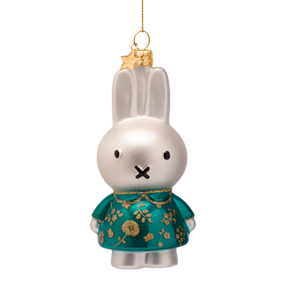 Ornament glass Nijntje/Miffy green dress H1.5cm w/box