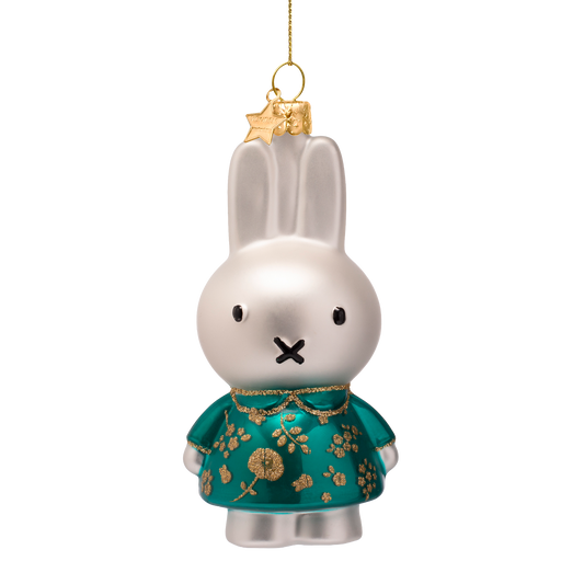 Ornament glass Nijntje/Miffy green dress H1.5cm w/box