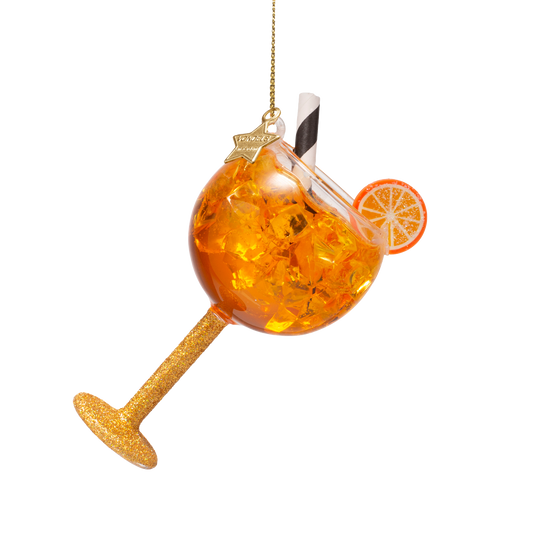Ornament glass orange spritzer H11cm