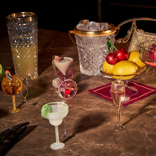 Ornament glass orange spritzer H11cm