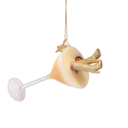 Ornament glass pornstar martini w/glitter boots H12cm