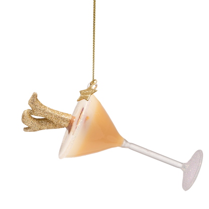 Ornament glass pornstar martini w/glitter boots H12cm