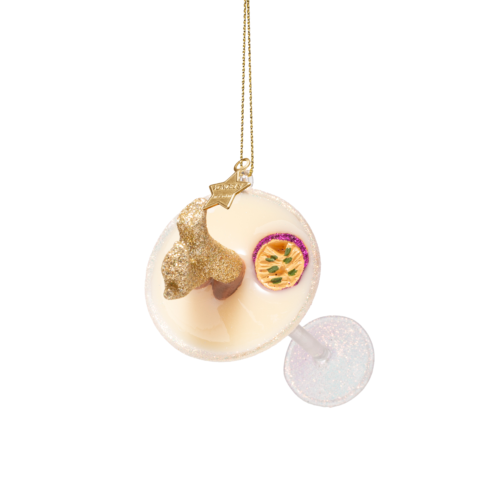 Ornament glass pornstar martini w/glitter boots H12cm