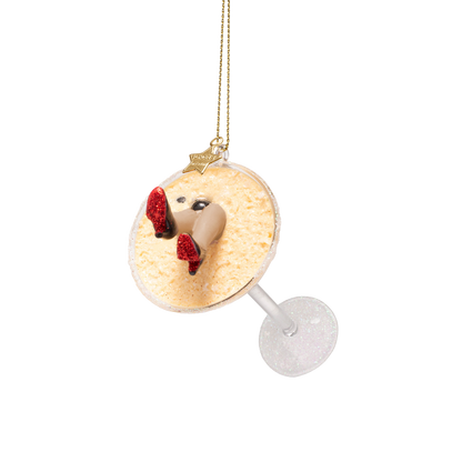 Ornamentale Espresso-Martini-Figur aus Glas mit hohen Absätzen, Höhe 13 cm