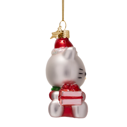 Hello Kitty-Glasfigur mit Geschenken, 9 cm hoch, mit Box