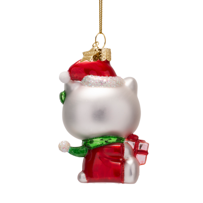 Hello Kitty-Glasfigur mit Geschenken, 9 cm hoch, mit Box