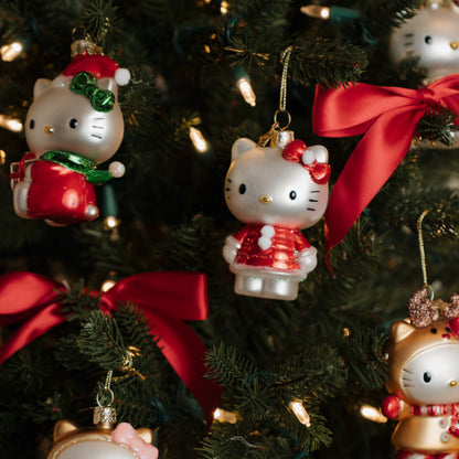 Hello Kitty-Glasfigur mit Geschenken, 9 cm hoch, mit Box