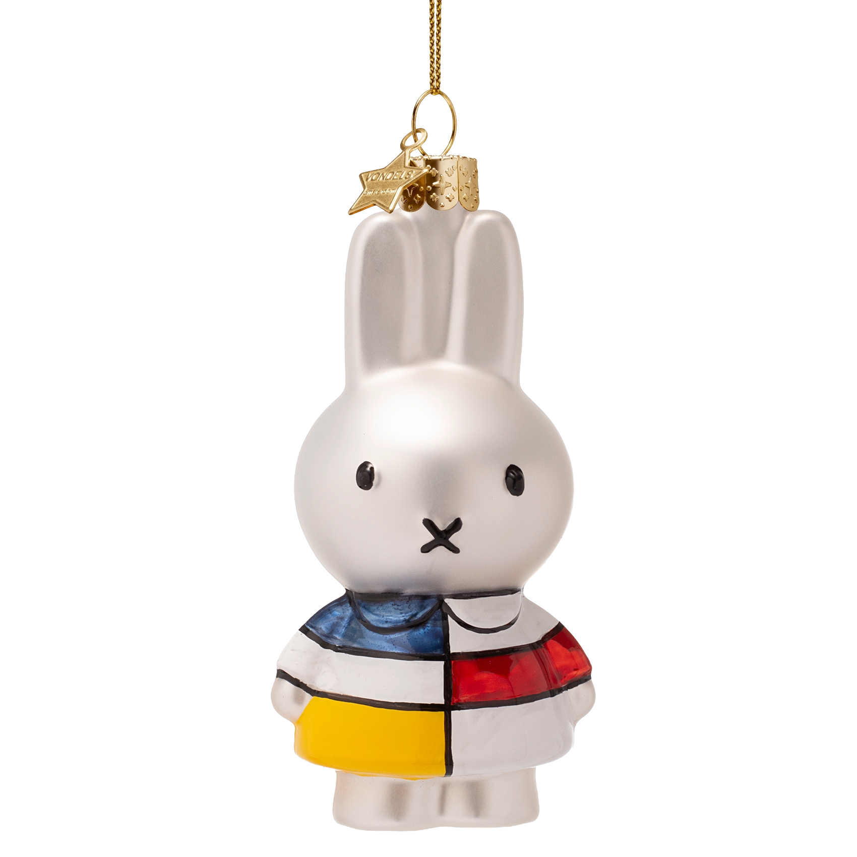 Ornamentglas Nijntje/Miffy mit Mondriaan-Kleid H11cm mit Box