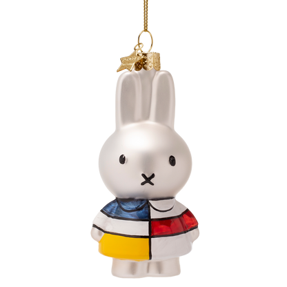 Ornamentglas Nijntje/Miffy mit Mondriaan-Kleid H11cm mit Box
