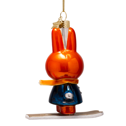 Ornamentglas Nijntje/Miffy auf Ski, H11cm, mit Box