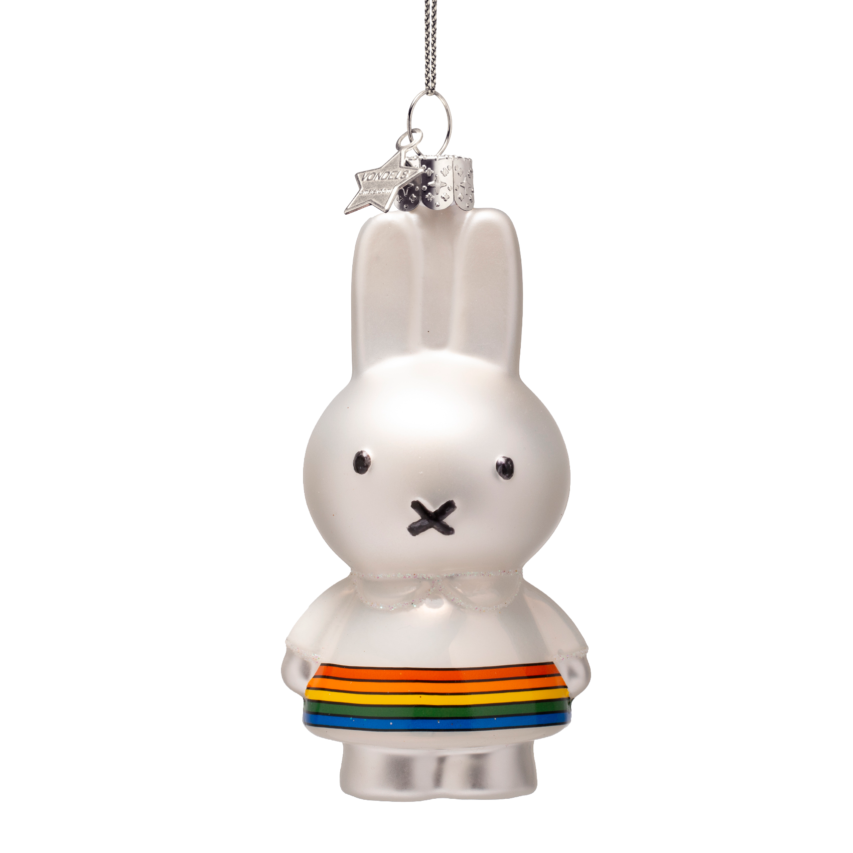 Ornamentglas Nijntje/Miffy mit Regenbogenkleid, Höhe 11,5 cm, mit Schachtel