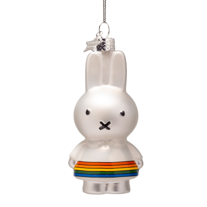 Ornamentglas Nijntje/Miffy mit Regenbogenkleid, Höhe 11,5 cm, mit Schachtel