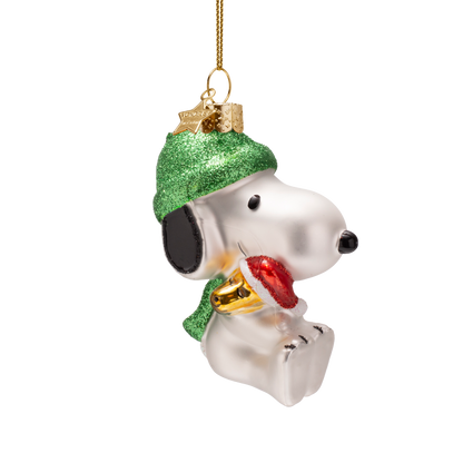 Ornament glass Snoopy/Peanuts  w/Woodstock H9.5cm w/box