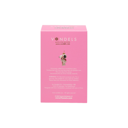 Ornament glass Snoopy/Peanuts w/ candy cane H9.5cm w/box