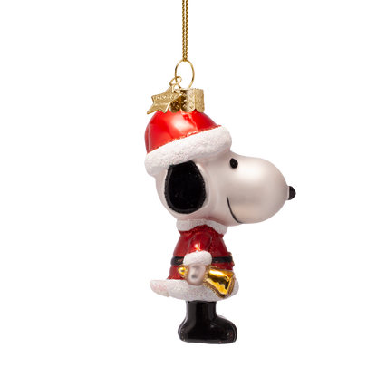 Ornament glass Snoopy/Peanuts w/Christmas outfit H11cm w/box