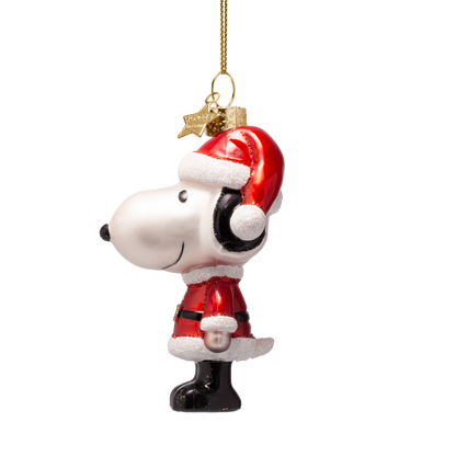 Ornament glass Snoopy/Peanuts w/Christmas outfit H11cm w/box