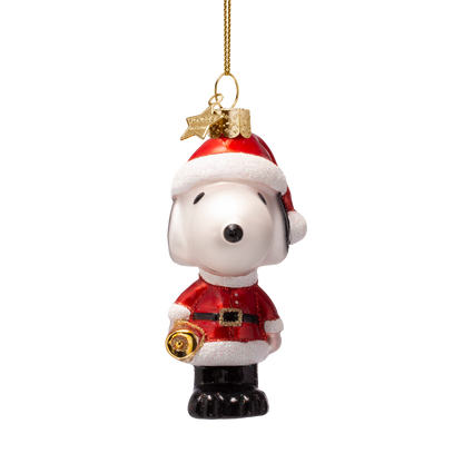 Ornament glass Snoopy/Peanuts w/Christmas outfit H11cm w/box