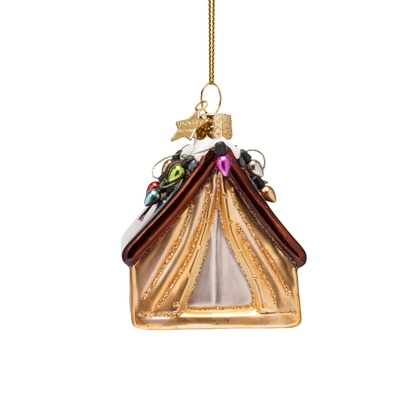 Dekoratives Glaszelt mit Beleuchtung, H 12 cm