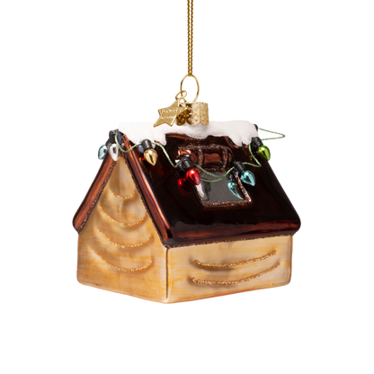 Dekoratives Glaszelt mit Beleuchtung, H 12 cm