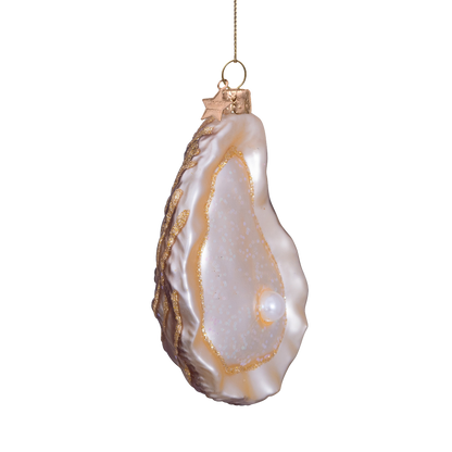 Ornament glass ecru oyster H10cm