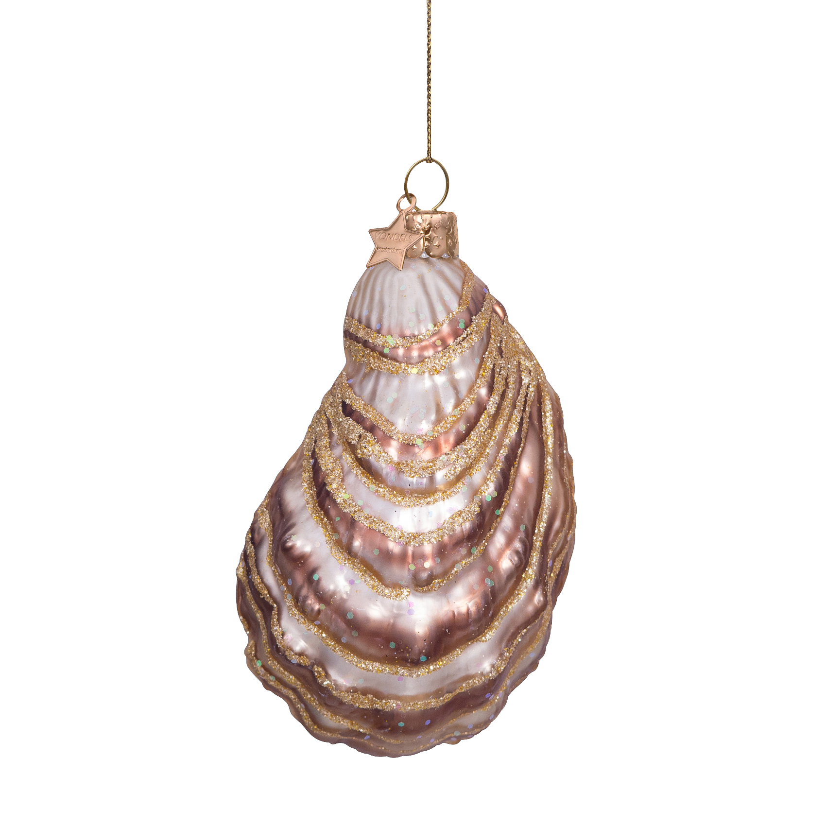 Ornament glass ecru oyster H10cm