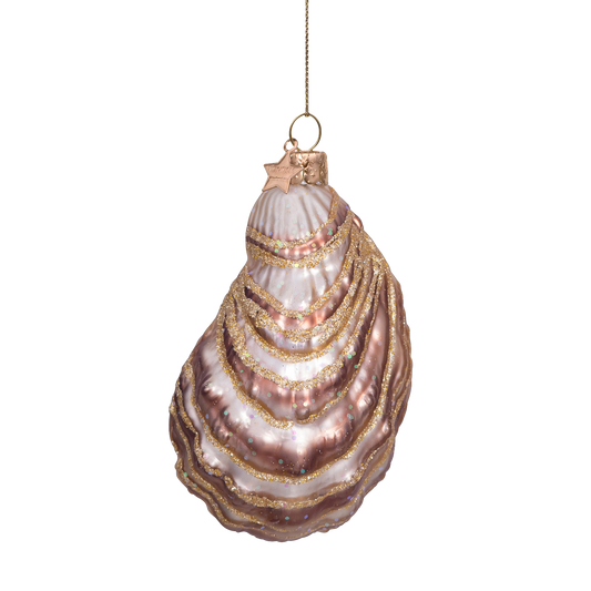 Ornament glass ecru oyster H10cm