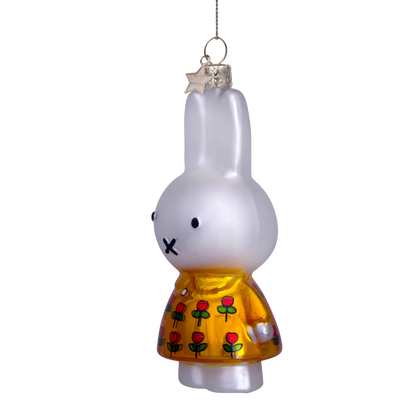 Ornament glass Miffy yellow dress tulips H11.5cm w/box