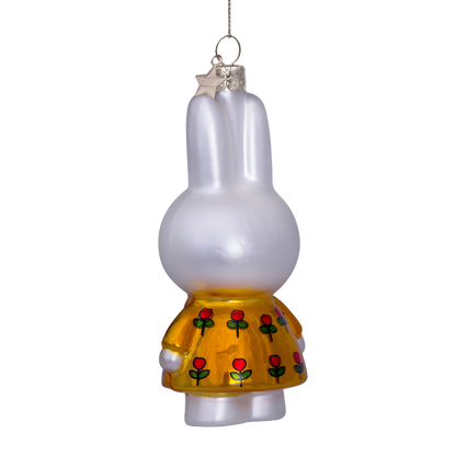 Ornament glass Miffy yellow dress tulips H11.5cm w/box