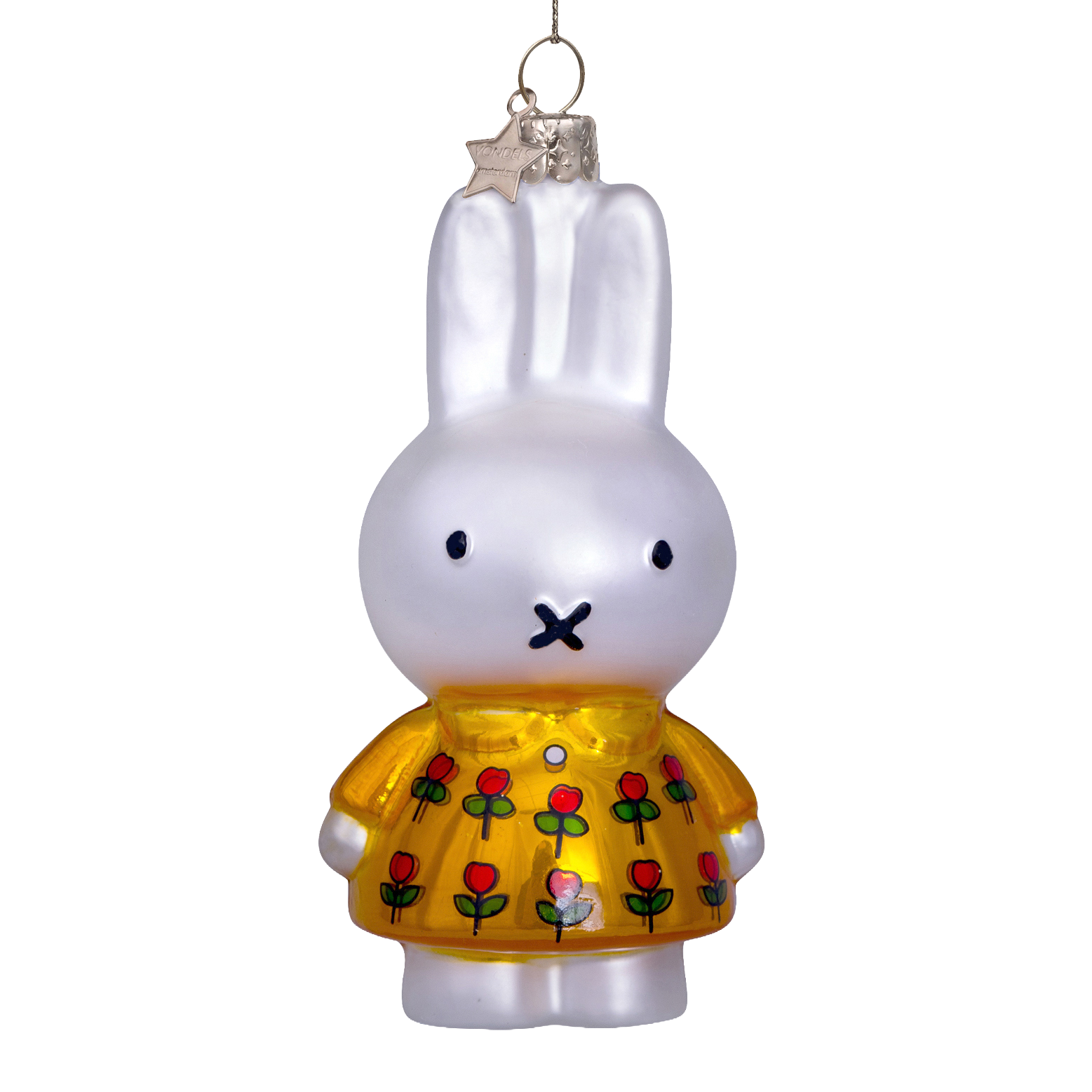 Ornament glass Miffy yellow dress tulips H11.5cm w/box