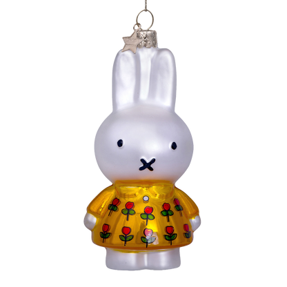 Ornament glass Miffy yellow dress tulips H11.5cm w/box