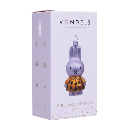 Ornament glass Nijntje/Miffy yellow dress tulips H11.5 w/box