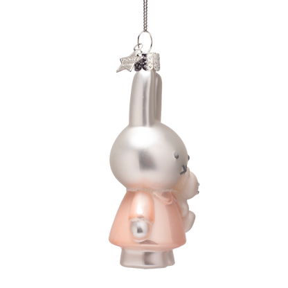 Ornamentglas Nijntje/Miffy, babyrosa mit Bär, H 11 cm, mit Box