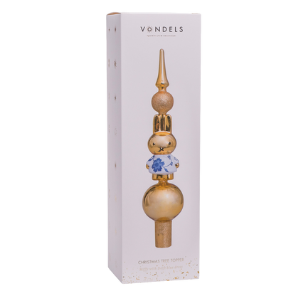 Tree topper glass Miffy w/Delft blue dress H28cm w/box