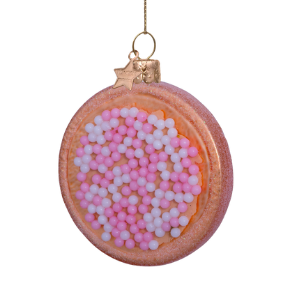 Ornament aus rosa/weißem holländischem Glas, Höhe 8,5 cm, inkl. Box