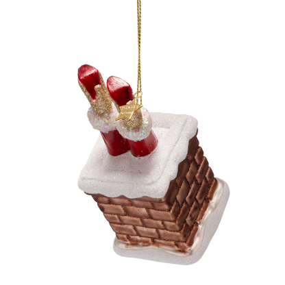 Ornament-Glaskamin, Frau Weihnachtsmann, H10cm