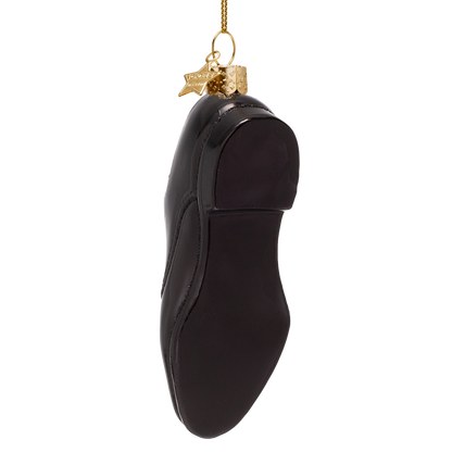 Ornamentglas, schwarz, klassischer Herrenschuh, Höhe 10 cm