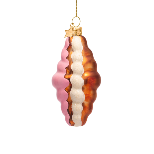 Ornament glass croissant w/pudding H10cm#