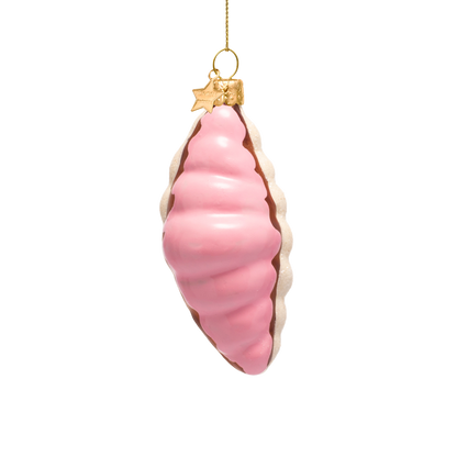 Ornament glass croissant w/pudding H10cm#