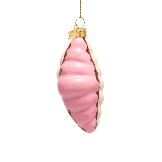 Ornament glass croissant w/pudding H10cm#