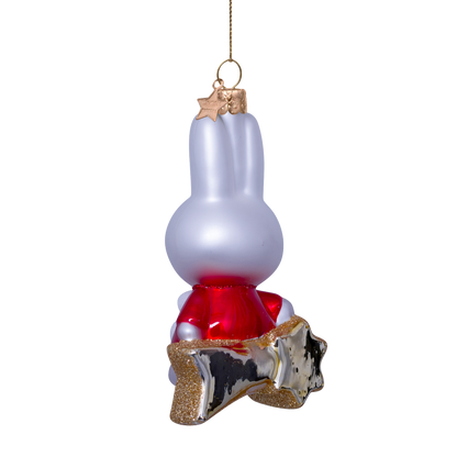 Ornament glass Nijntje/Miffy on star H10cm w/box