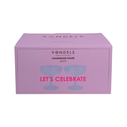 Champagne coupe glass 2 pack ripple luster transparent#