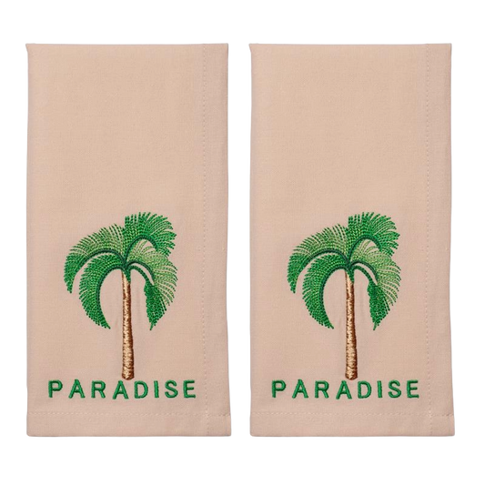Embroidered napkins PARADISE beige 45cm Pack of 2#